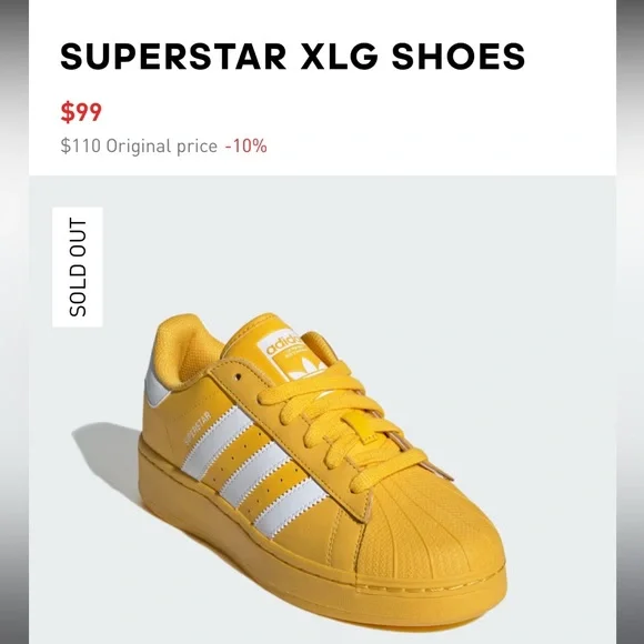 Adidas Bold Yellow Superstar XLG - Picture 8 of 9